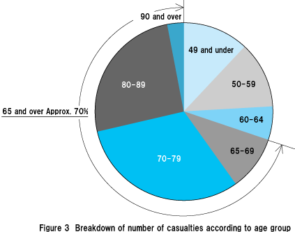Figure 3  Breakdown of number of casualties according to age group