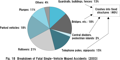 Fig. 18  Breakdown of Fatal Single-Vehicle Moped Accidents (2003)