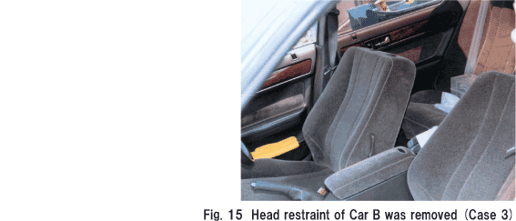 Fig.15 Head restraint of Car B was removed (Case 3)