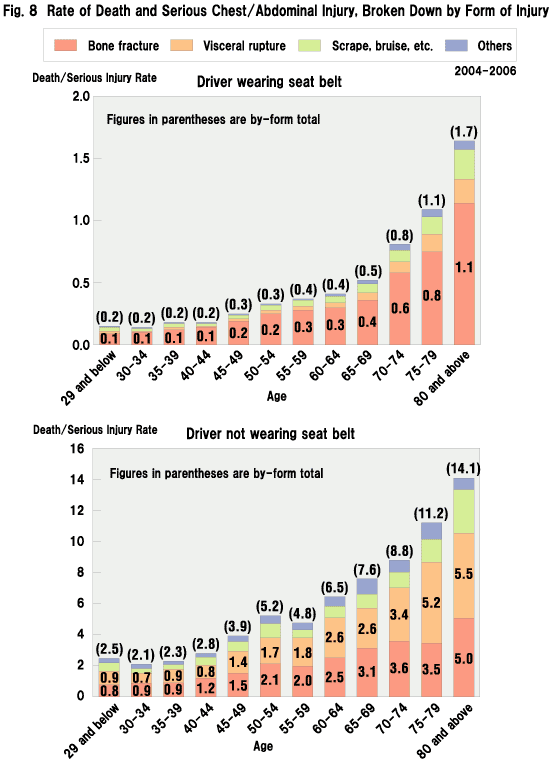 Fig. 8  Rate of Death and Serious Chest/Abdominal Injury, Broken Down by Form of Injury