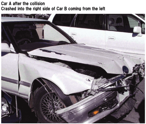 Car A after the collision